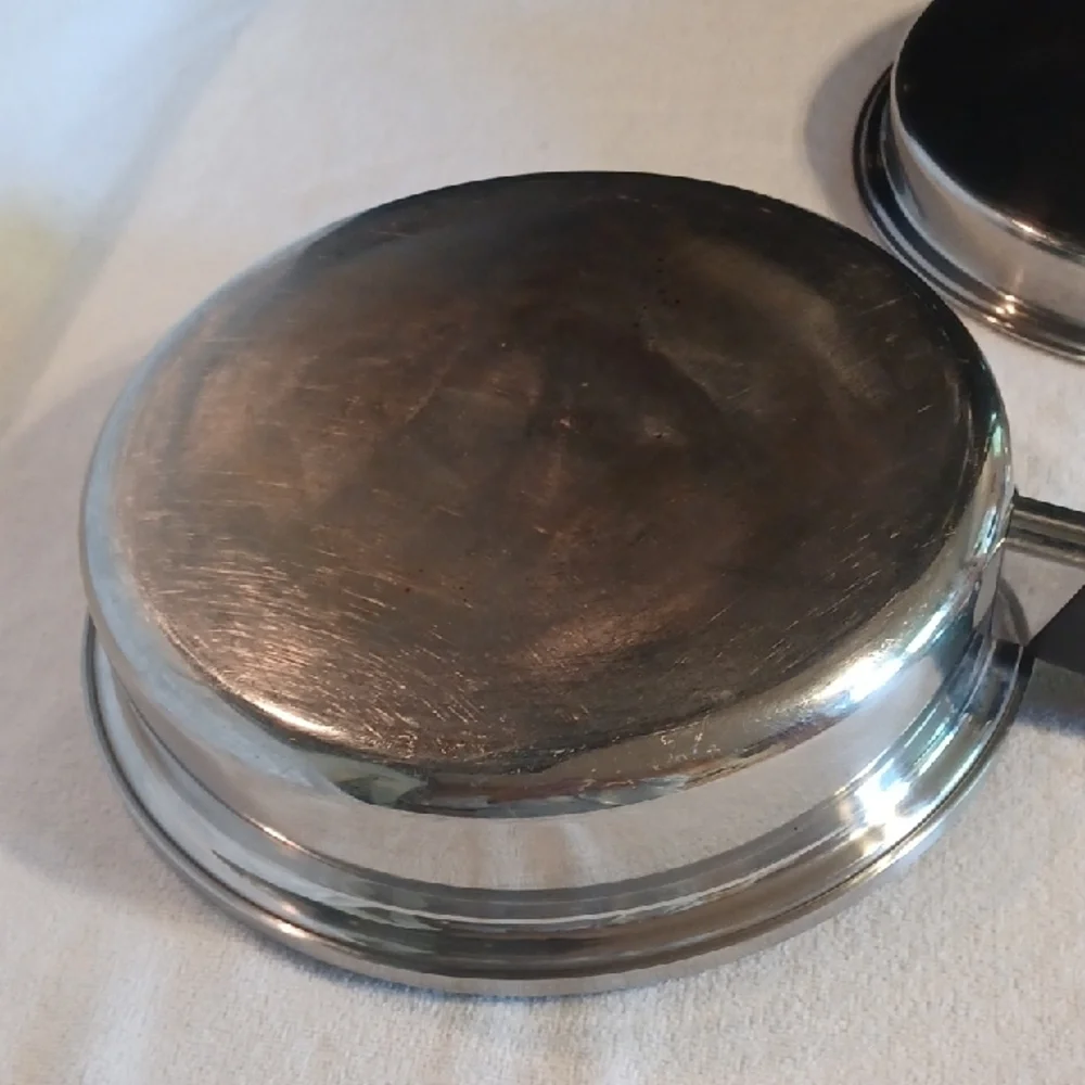 Elegant Silver Cookware with Black Handle 18-8 Stainless Steel Frying Pan